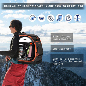 Sac à dos de voyage pour ski et snowboard, sac de transport robuste pour équipement de plein air, sac à bottes, organisateur d'équipement pour les sports d'hiver et les voyages - Product Image 6