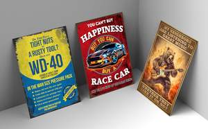 Decorazioni per Stanza o <span class=keywords><strong>Garage</strong></span>, Insegna in Metallo <span class=keywords><strong>Vintage</strong></span> 'Hai Dadi Serrati o uno Strumento Arrugginito?' 20x30 cm - Product Image 6