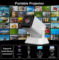 Projecteur intelligent portable Q7 720P avec support de tube carré, Android 12 OS, 2G LED, batterie intégrée 2 heures, prise en charge 4K pour la maison