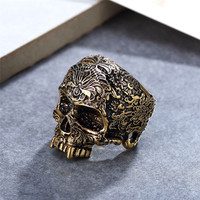 Rétro Punk Hommes Bijoux De Mode Hip Hop Rock En Acier Inoxydable Non Ternir Gothique Coulée Crâne Anneau