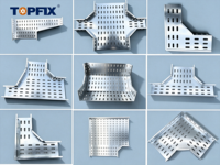 Plateau à câbles ventilé et perforé TOPFIX, gestion des câbles en acier pour bâtiments industriels certifiée CE, installation facile