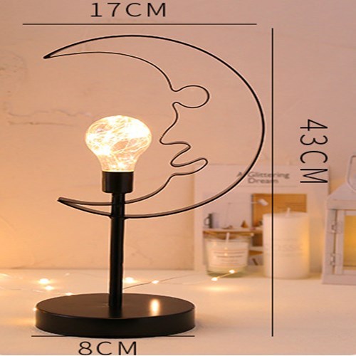 Led Luna clásico moderno marco de hierro forjado lámpara de mesa de 4 tipos de modelos de batería decoración mesa Luz