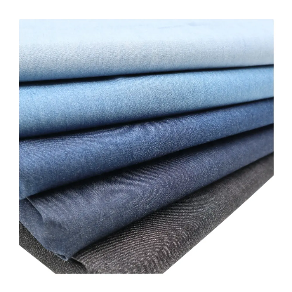 Mode 5 buah/set kain Linen Rayon melar DIY polos lembut dicuci Denim selimut kain Poplin katun