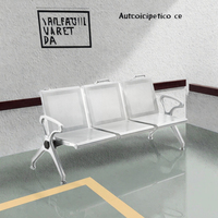 Banc d'attente médical 3 places en aluminium pour hôpital, école, centre commercial, clinique, aéroport