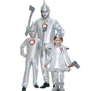 Nieuwe Halloween Kostuums Familie Kinderen Kleuter-Kind Kostuums Meisjes Jongens Tin Man Show Kostuums