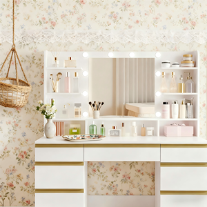 Spiegel Schmink tisch Klassischer Schmink tisch mit LED-Spiegel Schmink tisch Licht Schlafzimmer Schmink tisch Spiegel mit Lichtern - Product Image 6