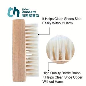 Customized Factory Supply <b>Rubber</b> Wood Small square PP Black or White Sneaker Shoe Brush - Product Image 4