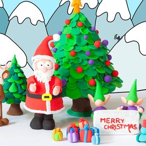 Kit de Pâte à Modeler à Séchage à l'Air pour Arbre de Noël pour Enfants - Ensemble Créatif DIY avec Moule Base Cône, 5 Blocs de Pâte et Outils, Prise en Charge de la Personnalisation - Product Image 6