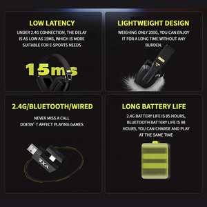 Vgn Tai nghe thể thao VXE Siren V1 Tai nghe chơi game không dây BT nhẹ 2 chế độ 2.4G/BT với micrô fps kim loại để chơi game - Product Image 6