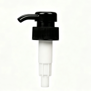 Bomba dosificadora de loción negra de PP 501A 33/410 de 4.5 ml con salida grande, cabezal dispensador antivuelco de rosca para botellas de champú y cosméticos - Product Image 1