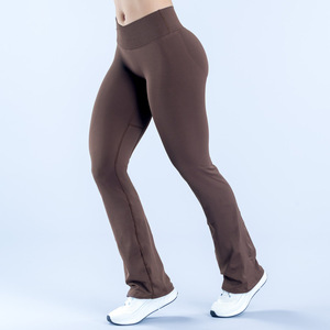 Pantalones de yoga ajustados transfronterizos para mujer, de cintura alta, de secado rápido, de pierna microancha, para correr, ciclismo y fitness. - Product Image 4