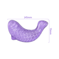 Tapis de clavier et de souris transparent en cristal violet en forme de poisson de dessin animé avec repose-poignet en gel pour PC, jeu, maison, bureau