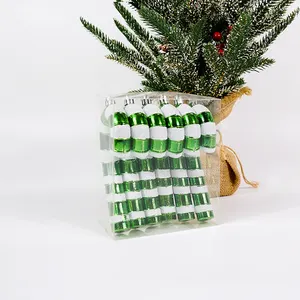 Set of 6 Christmas Decoration Balls Small Stick Green Holiday Wedding Party Christmas Tree Decoration Ball Set Hanging Balls