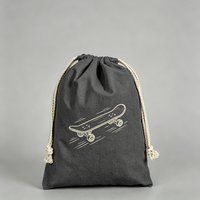 Pochette à cordon en toile écologique à coutures renforcées, design pliable, impression de logo personnalisée, cordon en coton épais pour le rangement de jouets et de chaussures