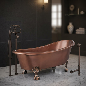 Baignoire autoportante en cuivre antique de luxe, modèle simple - I H C - Product Image 1
