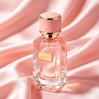 Flacon de parfum rechargeable écologique de luxe avec logo personnalisé, 30 ml, 50 ml, en verre carré avec impression sur écran, emballage en boîte