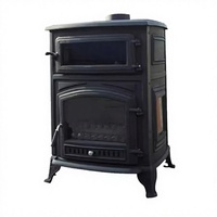 Poêle de cuisine industriel en fonte à bois, four à bois avec design traditionnel et puissance de chauffage de 16 kW
