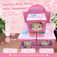 Jouet Squishy Chaton Grande Taille en Boîte Cadeau, Jouets Sensoriels Anti-Stress en TPR Doux et Mignons pour Enfants et Amateurs de Chats, Vente en Gros
