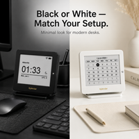 Kylendar Mini Calendrier de bureau compact 4,2 pouces à encre électronique, écran intelligent noir et blanc pour météo, heure, tâches, nouvelles, décoration de maison, bureau, étagère