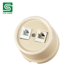 <span class=keywords><strong>Prise</strong></span> en céramique TEL & <span class=keywords><strong>Internet</strong></span> RJ11 RJ45 pour villas et hôtels européens - Product Image 4