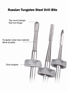 Forets russes en acier au tungstène durables personnalisés outils de polissage de salon d'art des <span class=keywords><strong>ongles</strong></span> mini foret diamanté à la chaux <span class=keywords><strong>pour</strong></span> <span class=keywords><strong>ongles</strong></span> - Product Image 6