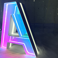 Letras de Espejo Infinito LED 3D Personalizadas, Letrero de Neón Acrílico con Control Remoto, Compatible con Alexa, para el Hogar, Oficina, Negocio, Logotipo, Letrero de Tienda