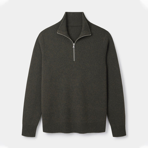 Suéter de Hombre con Cuello de Media Cremallera, Tejido, 56% Algodón, Antiarrugas, con Logotipo Frontal, para Invierno, con Color y Logotipo Personalizados - Product Image 1
