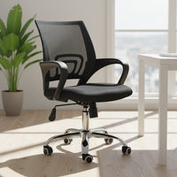 Chaise de bureau ergonomique moderne à hauteur réglable en maille avec support lombaire et rotation à 360 degrés pour usage domestique