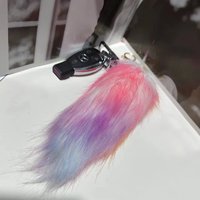 Porte-clés en fausse fourrure de renard en gros, design tendance et adorable, porte-clés en fourrure de renard moelleux et pas cher, breloque décorative pour clés de voiture et sacs à main