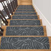 Tapis d'escalier tapis d'escalier auto-adhésif sans colle tapis d'escalier domestique plancher en bois massif tapis de pied silencieux antidérapants lumineux