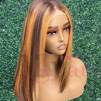Perruque Courte Bob Lisse Os 12A Grade Super Double Drawn avec Fermeture Lace 4x4 Cheveux Humains Bruts Vietnamiens, Perruques Cheveux Humains Pas Chères Sans Colle