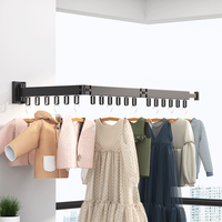 Vente en gros en usine de haute qualité mural pliable étendoir à linge rétractable porte-serviettes pour balcon intérieur