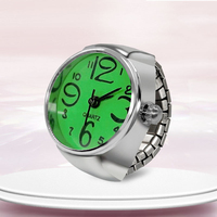 Relojes de Dedo Personalizados con Logotipo para Compromiso y Boda, Unisex, Ajustables, Plateados, de Aleación de Zinc, con Diseño de Dibujos Animados, de Cuarzo