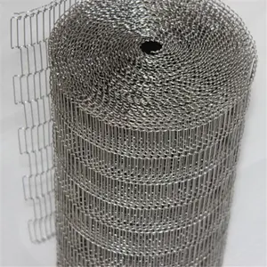 食品级304 316不锈钢丝网扁平柔性输送带面包烘烤