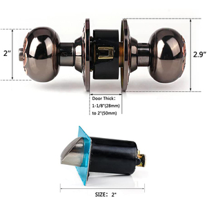 Perillas de <span class=keywords><strong>puerta</strong></span> antiguas de latón pulido de aleación de Zinc de 70mm personalizadas, llave de bloqueo, cerradura de <span class=keywords><strong>puerta</strong></span> de bola de privacidad para dormitorio <span class=keywords><strong>Interior</strong></span>, <span class=keywords><strong>pestillo</strong></span> ajustable - Product Image 5
