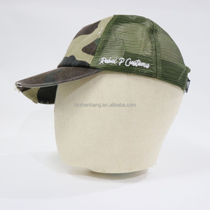 Gorra de béisbol de camuflaje desgastada con bordado personalizado, gorra de camionero de malla ajustable, estilo vintage, moderna y transpirable para exteriores y uso diario - Product Image 3