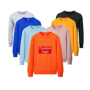 2024newcustom Unisex Plain Crewneck Sweatshirt Embroidery Printing Logo High Quality 100% Cotton Hoodie Sweatshirts Wholesale