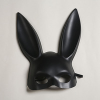 Masque de lapin en plastique pour cosplay, Pâques, Halloween, fête de carnaval, bar, boîte de nuit, costume sexy, demi-visage, oreilles de lapin