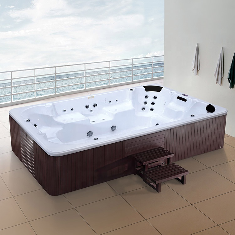 Rectangular shape whirlpool massage 11 person design hot tubs