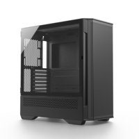 Boîtier PC de bureau Full Tower EATX en SPCC 0,7 mm avec design en maille de fer, panneau latéral gauche en verre trempé rotatif, boîtier de jeu en alliage d'aluminium
