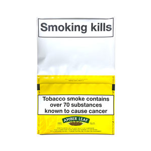 Sacs à tabac à rouler à la main en plastique imprimé vides bon marché du Royaume-Uni, 50 g, enveloppe ambre, pliés - Product Image 4