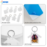 Porte-clés vierges en acrylique pour sublimation, formes simples : rectangle et rond, pour porte-clés ou porte-étiquettes.