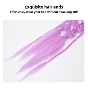 Accessorio di Moda Trendy per Donne, Stile Street, Treccia Colorata Lunga con Doppio Trama, Estensione per Coda di Cavallo - Product Image 4