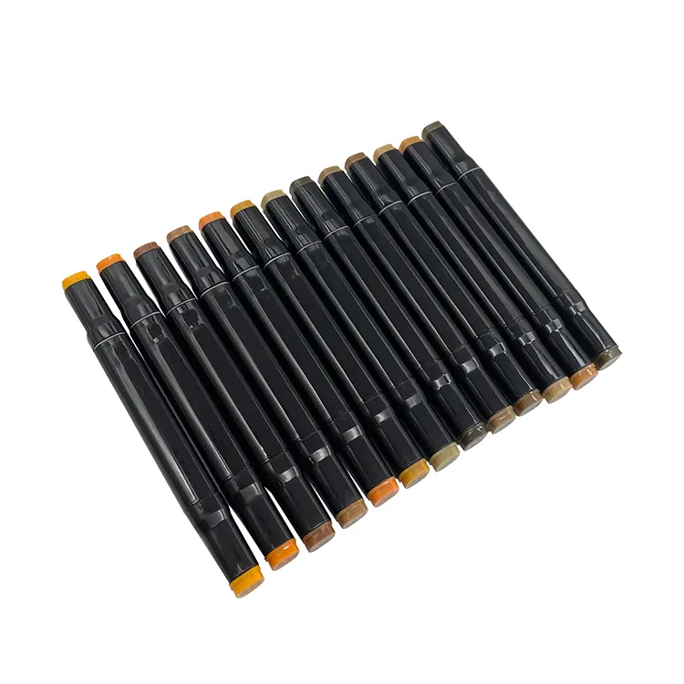 ड्राइंग के लिए निर्माता कस्टम लोगो नॉनटॉक्सिक अल्कोहल-आधारित स्याही डुअल टिप सॉफ्ट ब्रश टिप रंगीन आर्ट मार्कर अल्कोहल मार्कर पेन