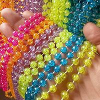 Collier de perles décoratives à roulements à billes de 33 pouces (6 mm) pour fête néon, populaire en Europe, confortable à utiliser, pour la décoration de fête