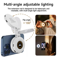 Lampu Isi Ulang Mini Portabel Magnetik LED BEIYANG W50, Penyangga Ponsel, Cermin untuk Selfie dan Video Langsung di Ponsel