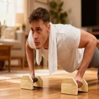 Barres parallèles en bois et poignées de pompes antidérapantes, mini-poignées, barres de dips, équipement de fitness pour la calisthénie à domicile