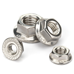 Prix d'usine en gros Écrous à bride hexagonale dentelée en acier inoxydable 304 à filetage gauche, tailles M4 M6 M12 - Product Image 3