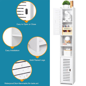 <b>Bathroom</b> Storage <b>Cabinet</b> 97cm Freestanding Narrow Toilet Side Shelf With Multiple Layers For <b>Bathroom</b> Organization - Product Image 5