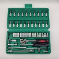 Jeu de 46 embouts de tournevis CRV 1/4 pouce, outil combiné économique pour réparation, avec clé à douille et mallette rigide, personnalisable OEM